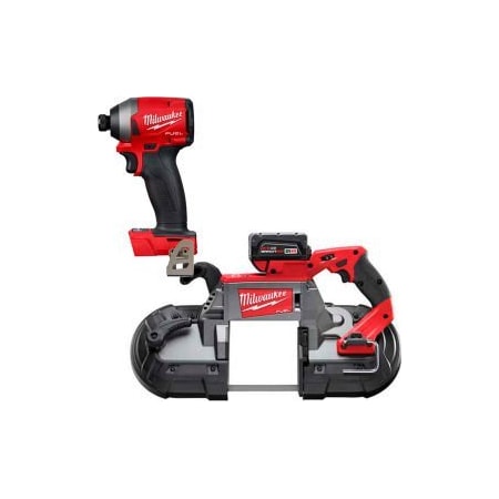 Milwaukee Tool Milwaukee FUEL 272921 Deep Cut Band Saw Kit WFREE 14 Hex Impact Driver Bare Tool 320877